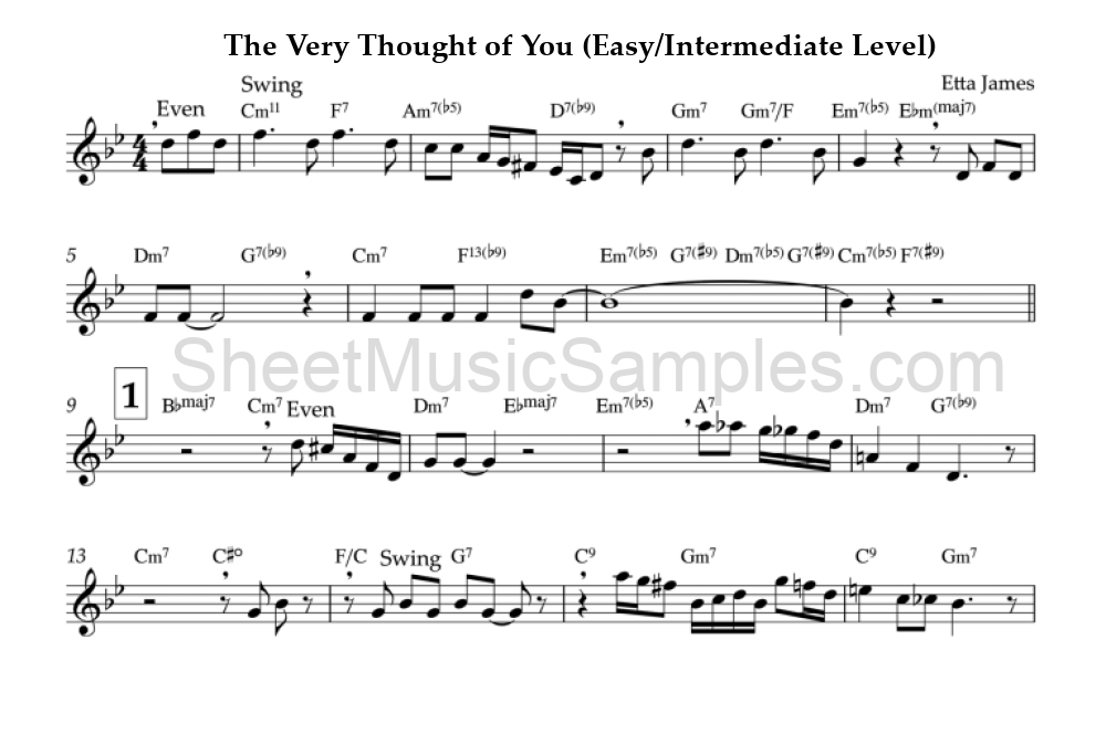 The Very Thought of You (Easy/Intermediate Level)