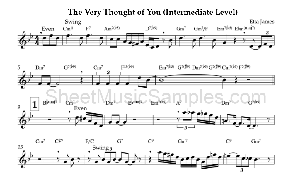 The Very Thought of You (Intermediate Level)