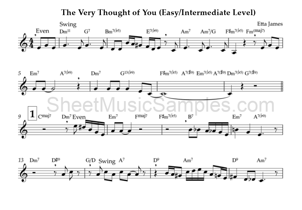 The Very Thought of You (Easy/Intermediate Level)