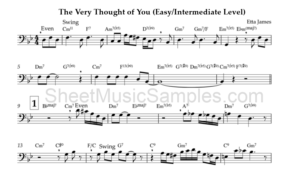 The Very Thought of You (Easy/Intermediate Level)