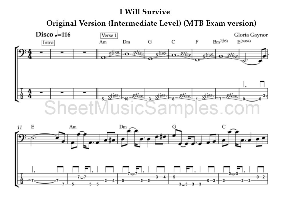 I Will Survive - Original Version (Intermediate Level) (MTB Exam version)