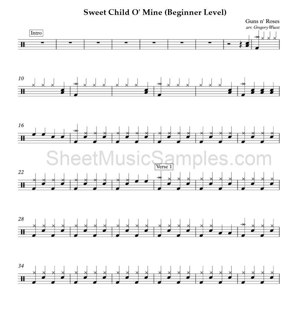 Sweet Child O' Mine (Beginner Level)