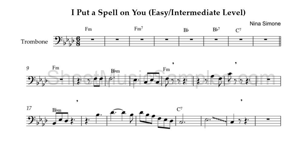 I Put a Spell on You (Easy/Intermediate Level)