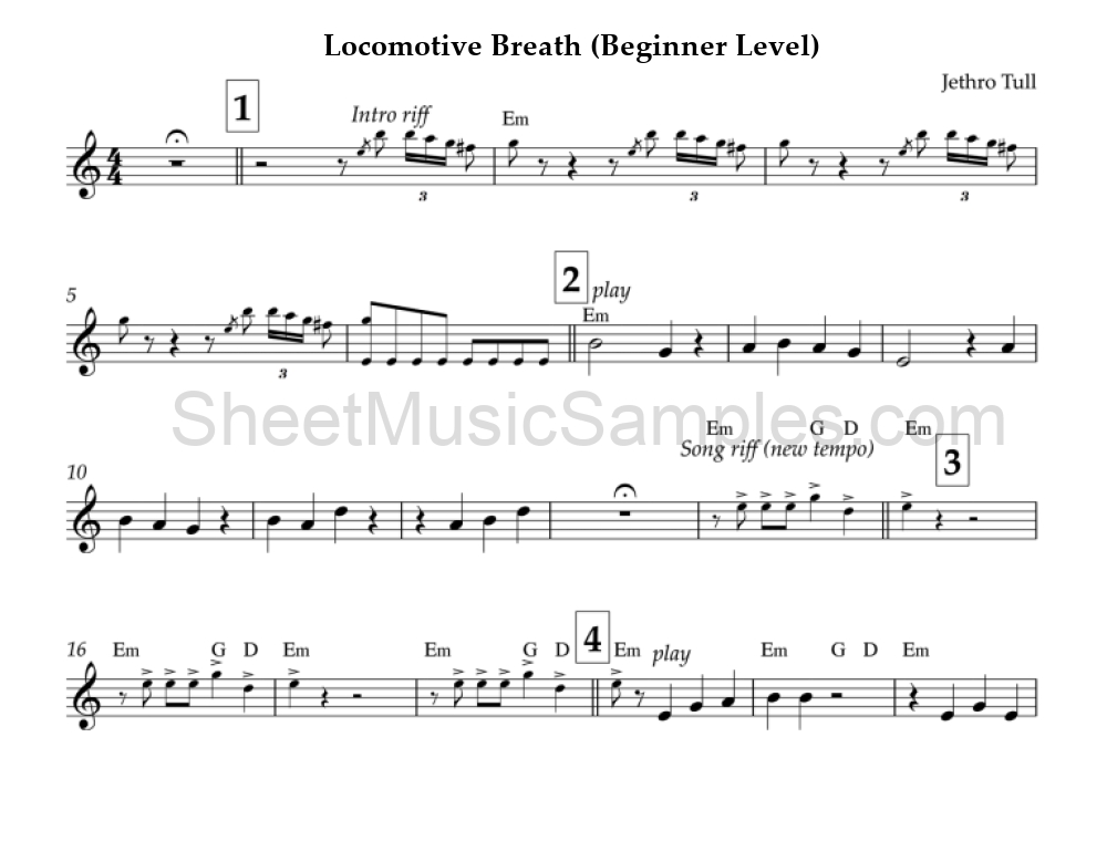 Locomotive Breath (Beginner Level)