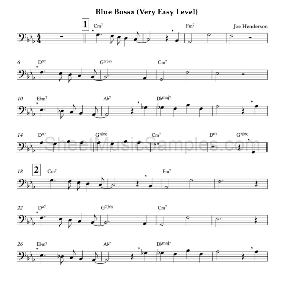 Blue Bossa (Very Easy Level)