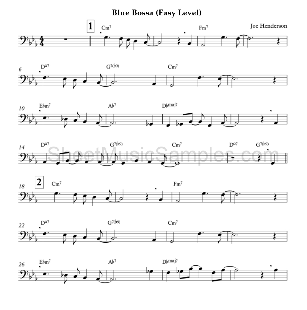 Blue Bossa (Easy Level)