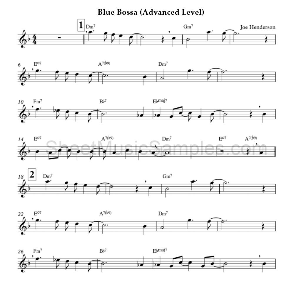 Blue Bossa (Advanced Level)