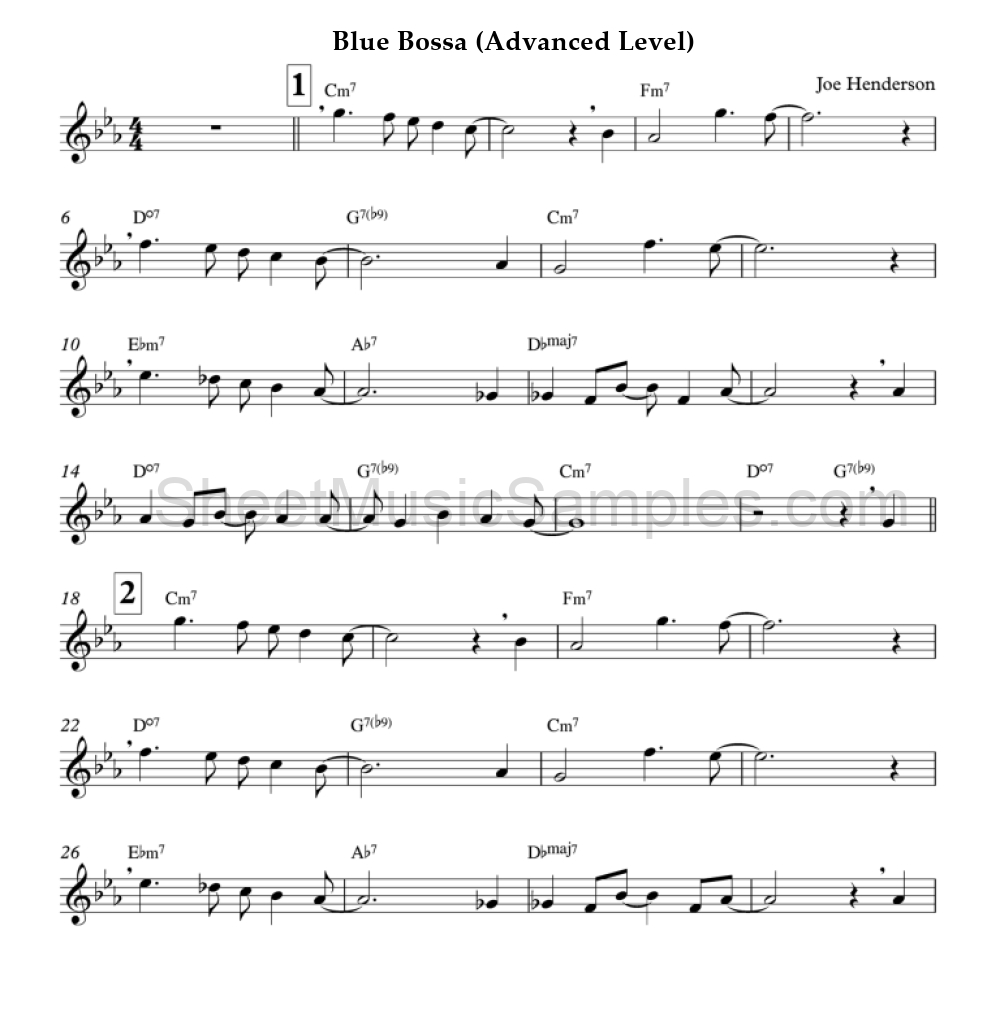 Blue Bossa (Advanced Level)