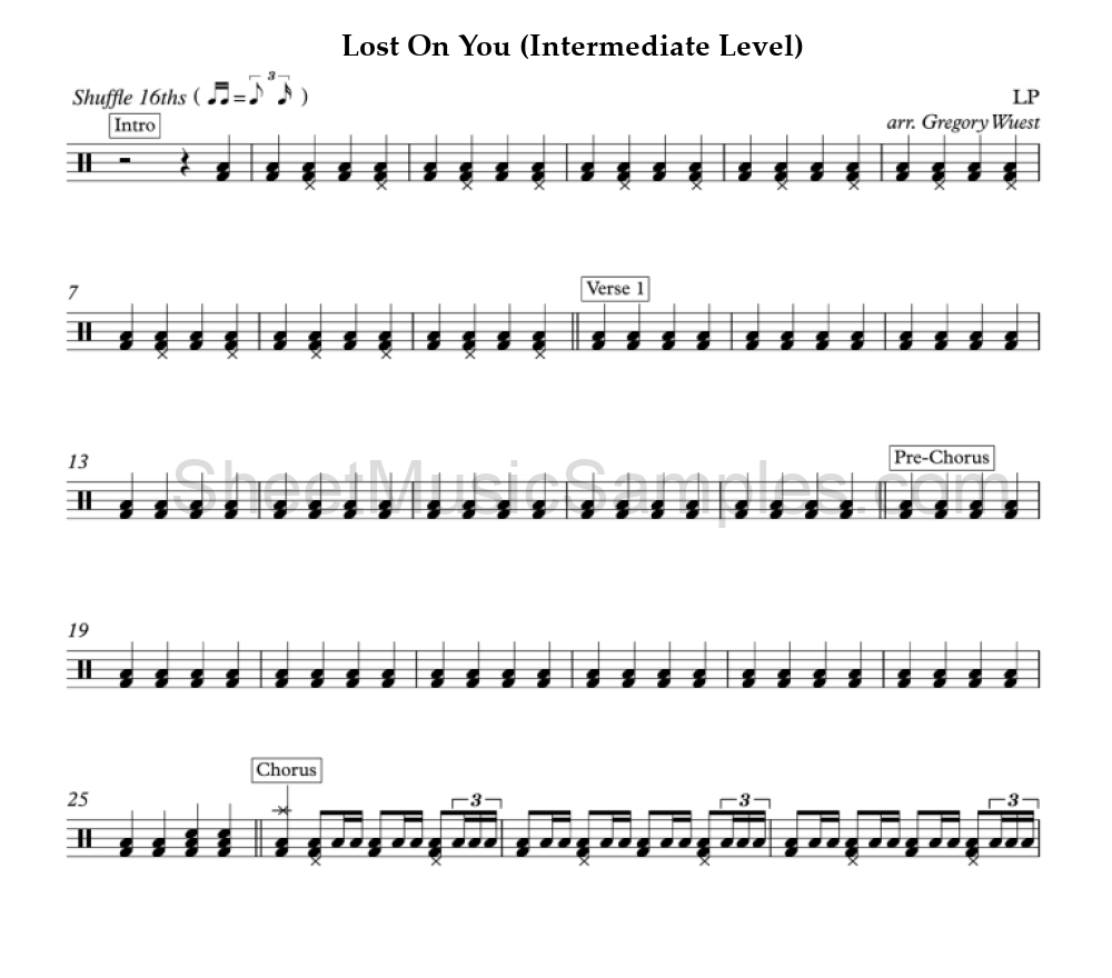 Lost On You (Intermediate Level)