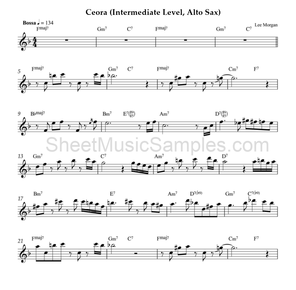 Ceora (Intermediate Level, Alto Sax)