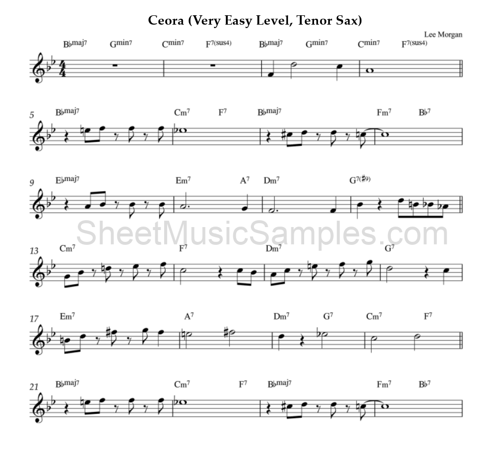 Ceora (Very Easy Level, Tenor Sax)