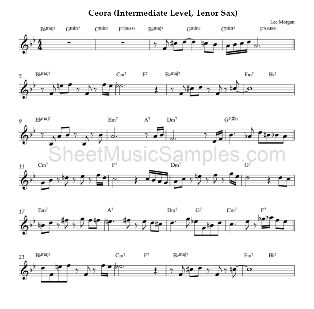 Ceora (Intermediate Level, Tenor Sax)