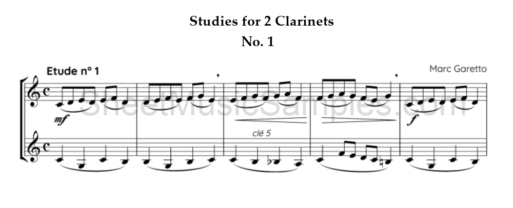 Studies for 2 Clarinets - No. 1