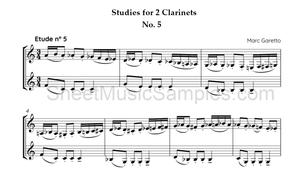 Studies for 2 Clarinets - No. 5