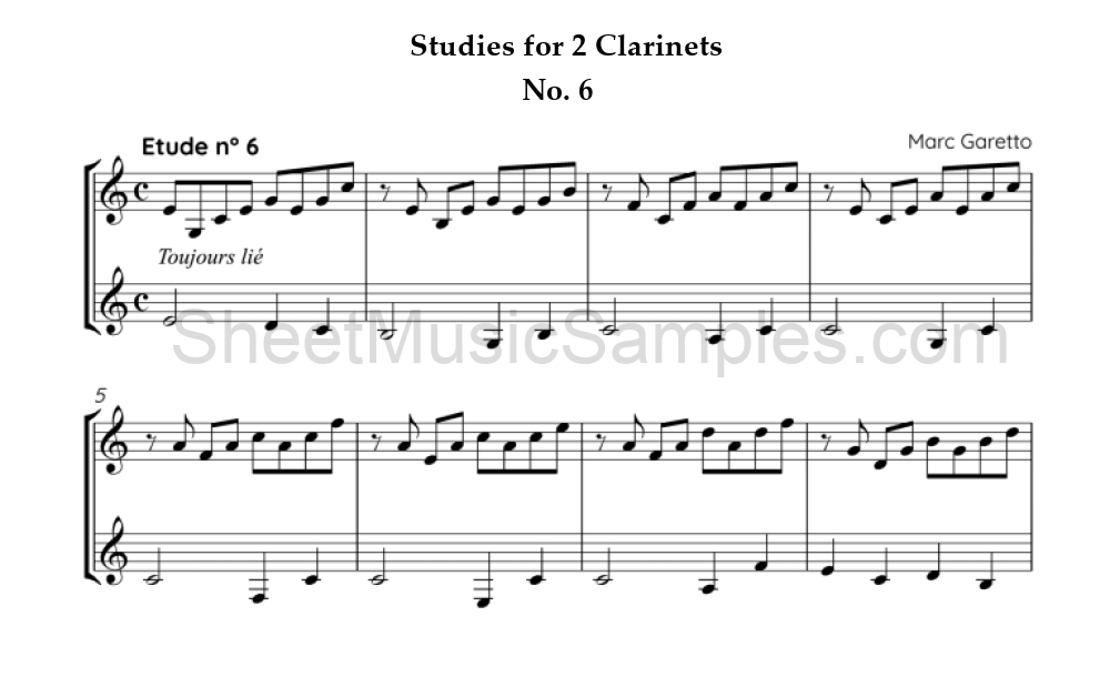 Studies for 2 Clarinets - No. 6