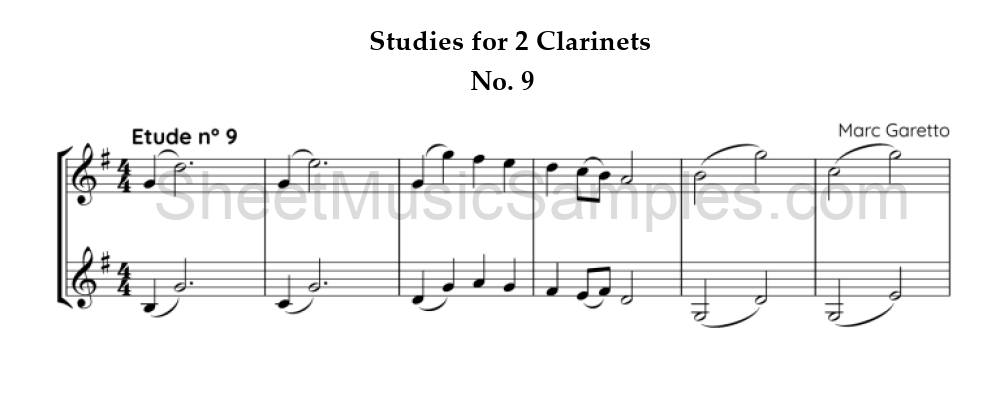 Studies for 2 Clarinets - No. 9