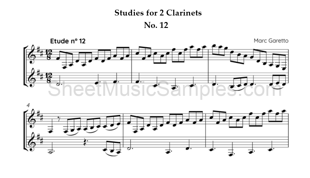 Studies for 2 Clarinets - No. 12