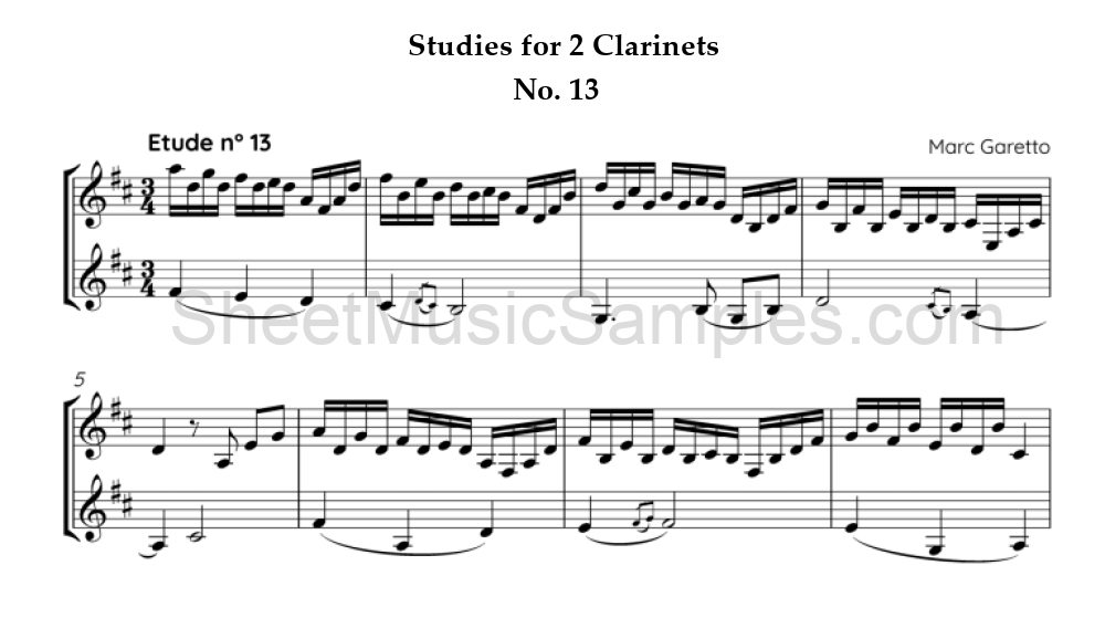 Studies for 2 Clarinets - No. 13