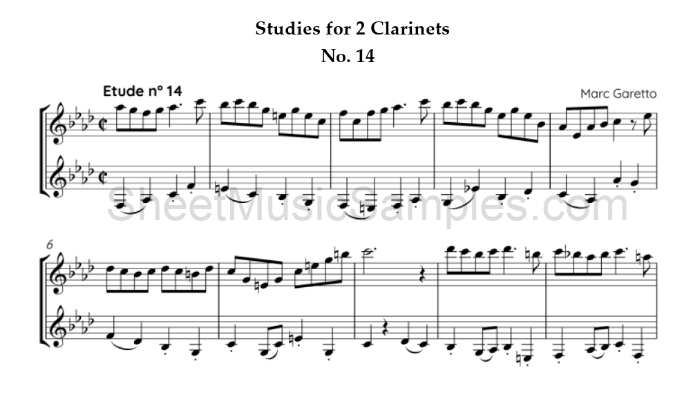 Studies for 2 Clarinets - No. 14