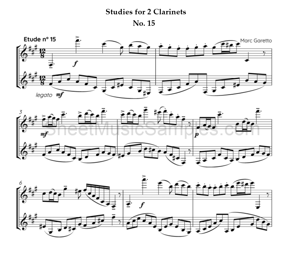 Studies for 2 Clarinets - No. 15