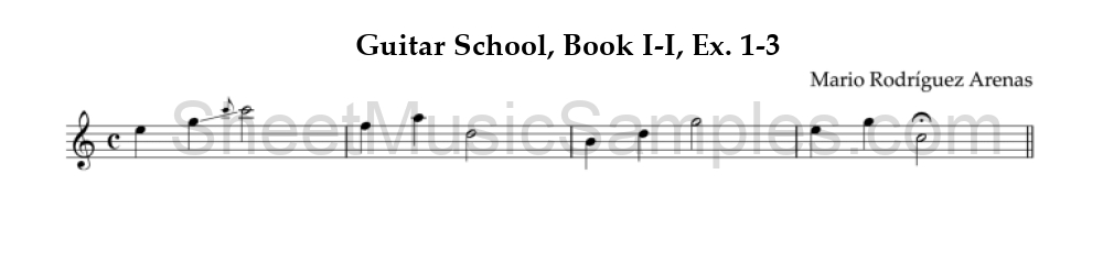 Guitar School, Book I-I, Ex. 1-3