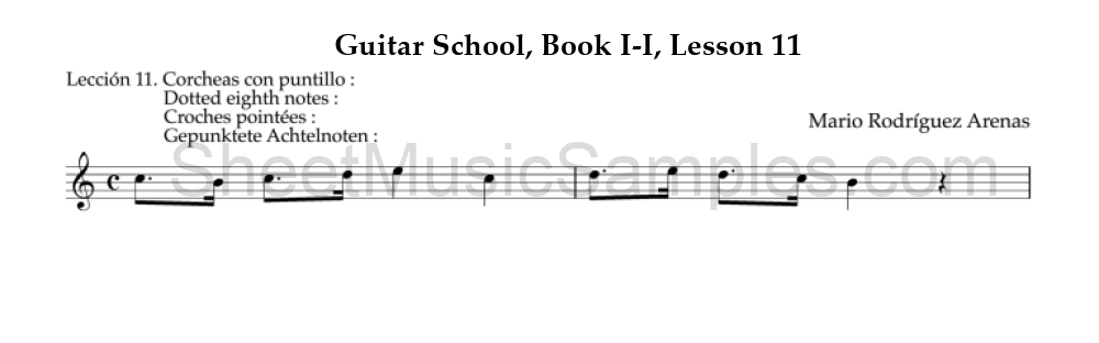 Guitar School, Book I-I, Lesson 11