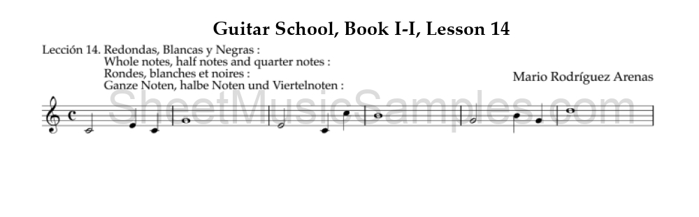 Guitar School, Book I-I, Lesson 14