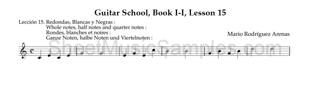 Guitar School, Book I-I, Lesson 15