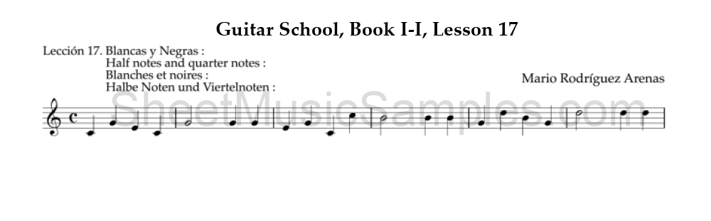 Guitar School, Book I-I, Lesson 17