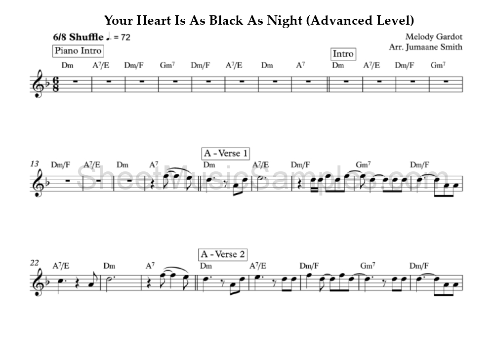 Your Heart Is As Black As Night (Advanced Level)