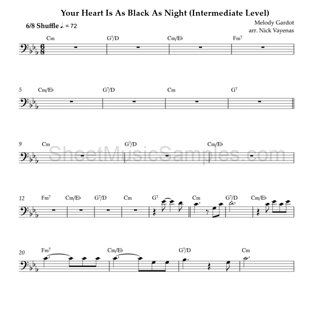 Your Heart Is As Black As Night (Intermediate Level)