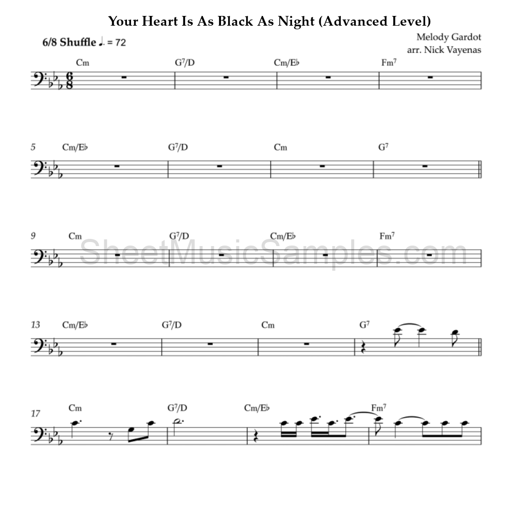 Your Heart Is As Black As Night (Advanced Level)