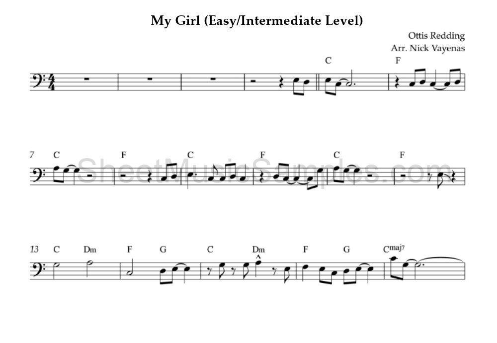 My Girl (Easy/Intermediate Level)