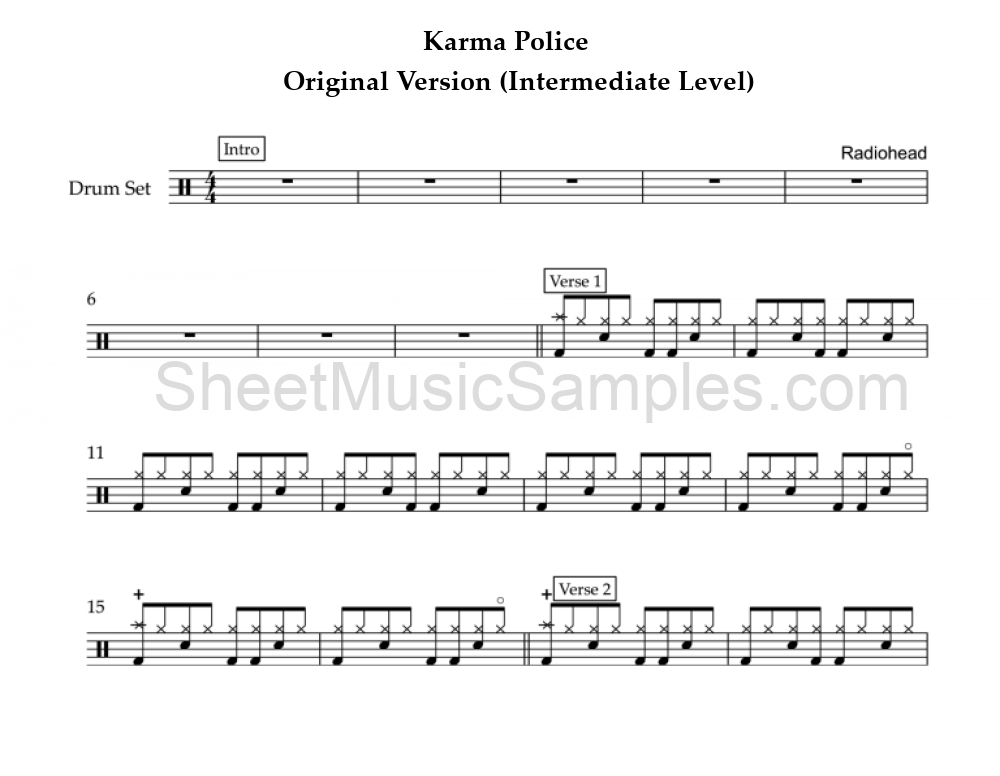 Karma Police - Original Version (Intermediate Level)