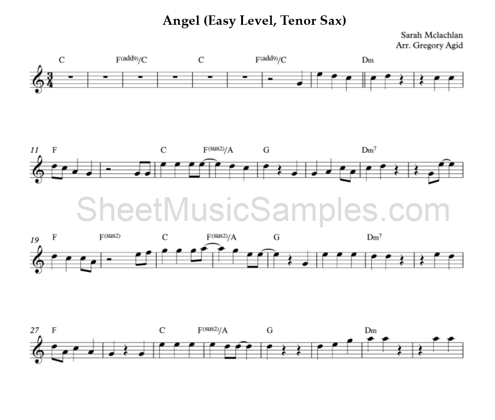 Angel (Easy Level, Tenor Sax)