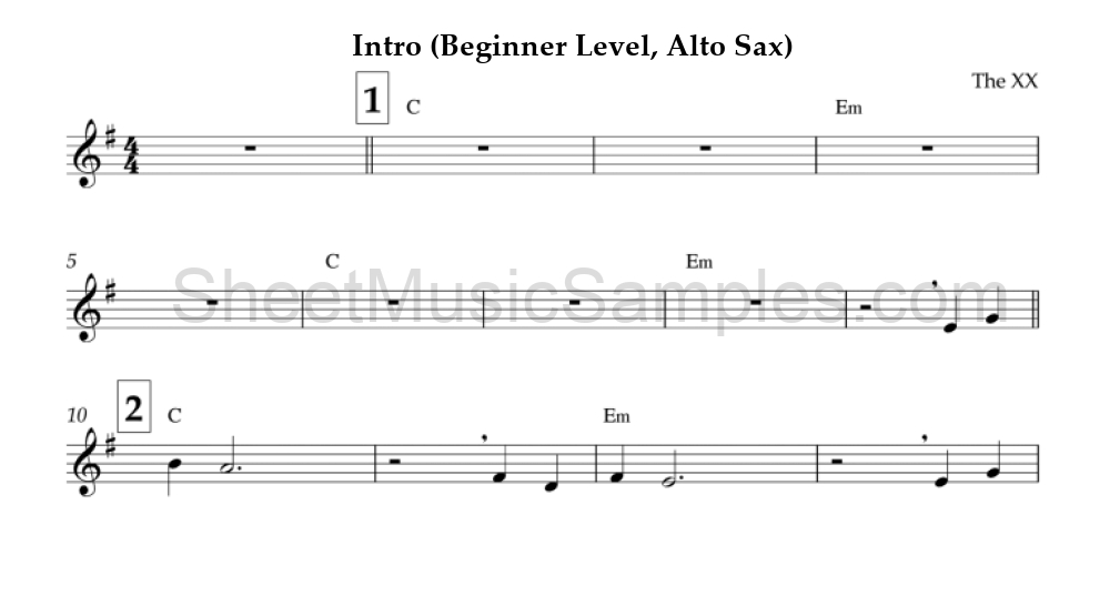 Intro (Beginner Level, Alto Sax)