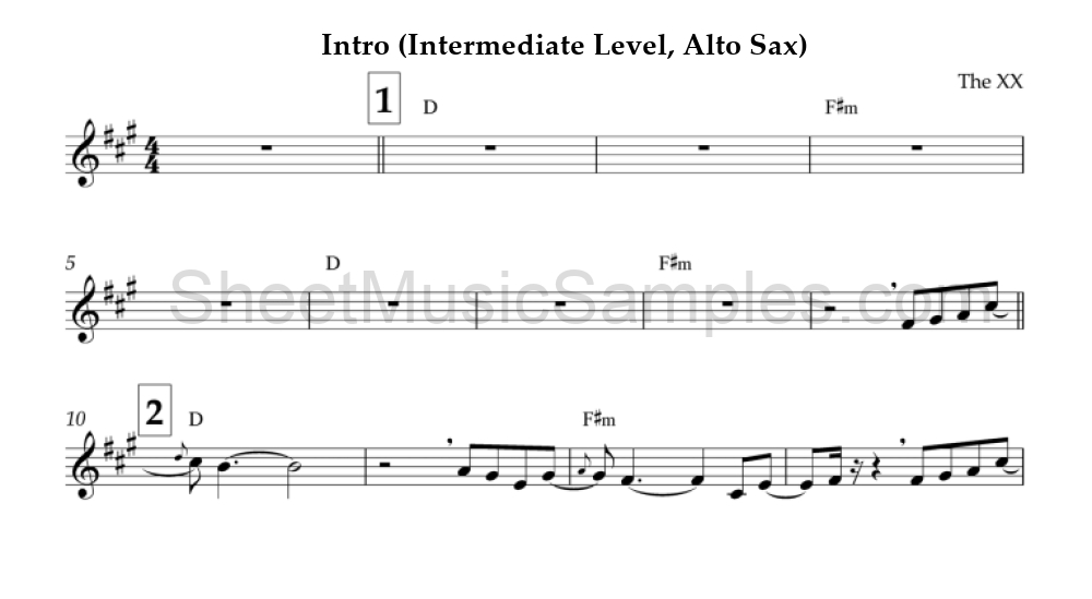 Intro (Intermediate Level, Alto Sax)