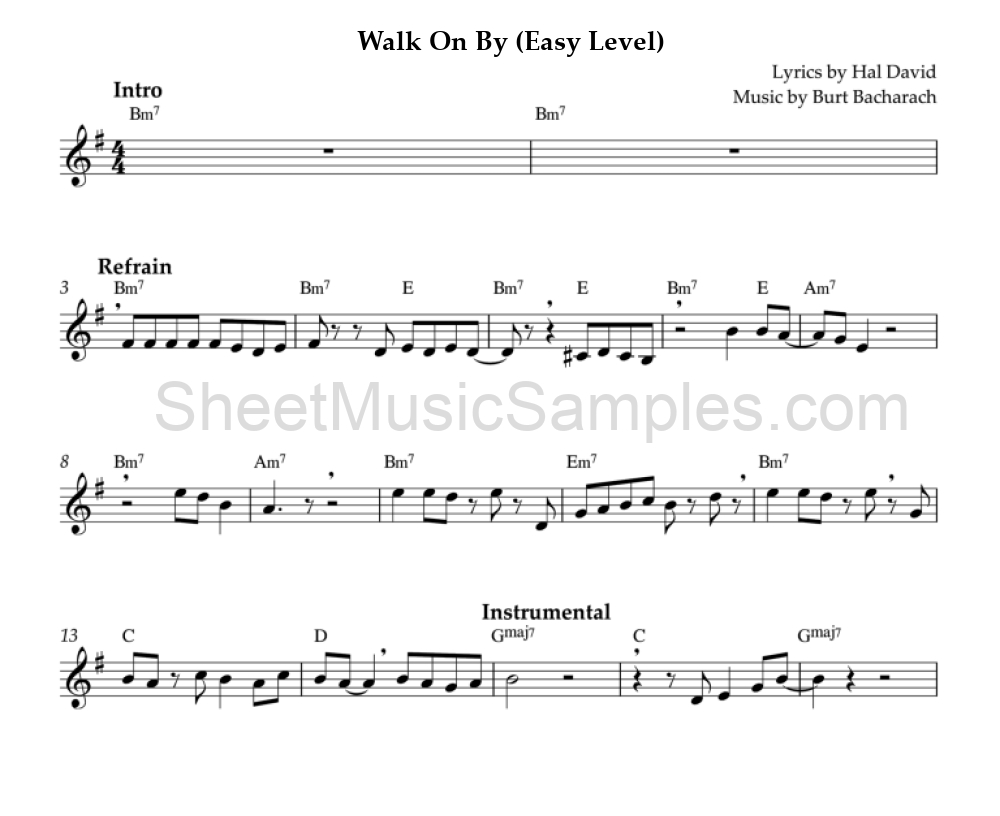 Walk On By (Easy Level)