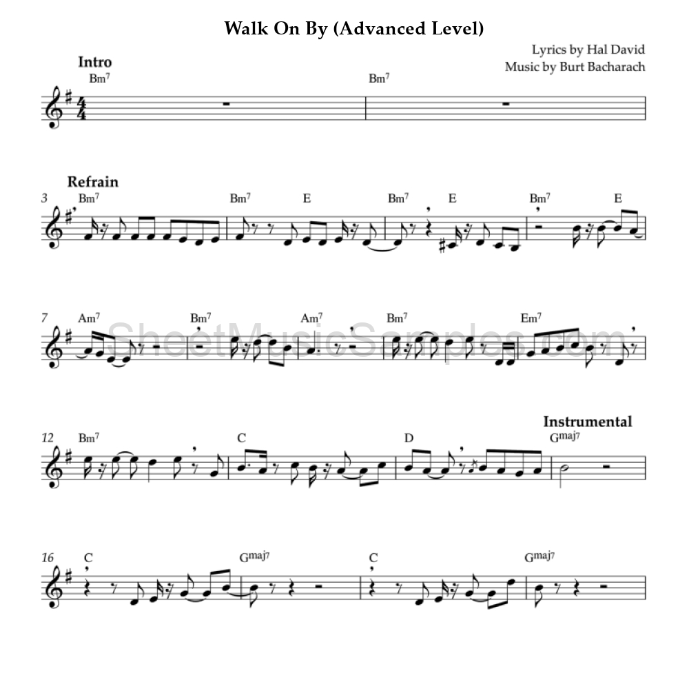 Walk On By (Advanced Level)