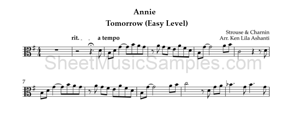 Annie - Tomorrow (Easy Level)