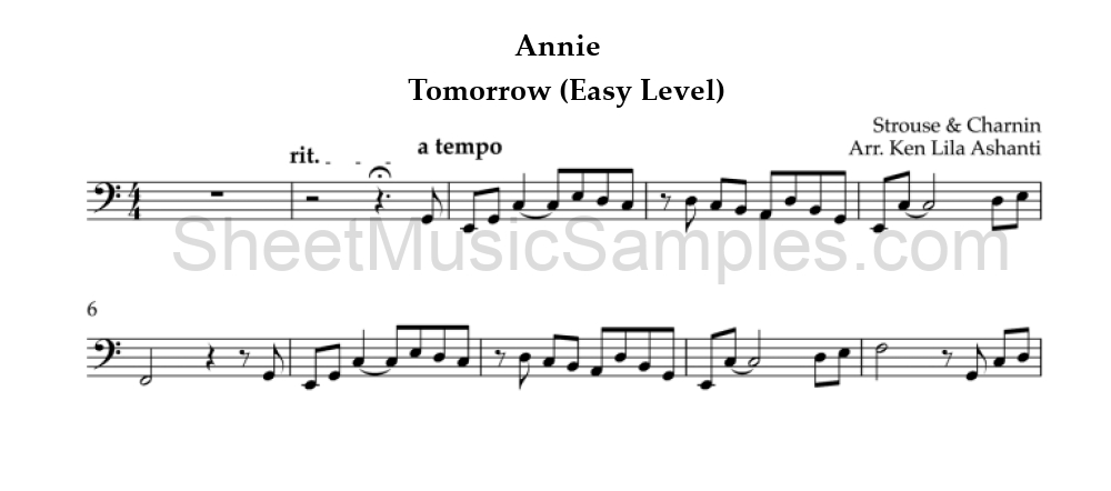 Annie - Tomorrow (Easy Level)