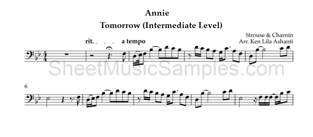 Annie - Tomorrow (Intermediate Level)