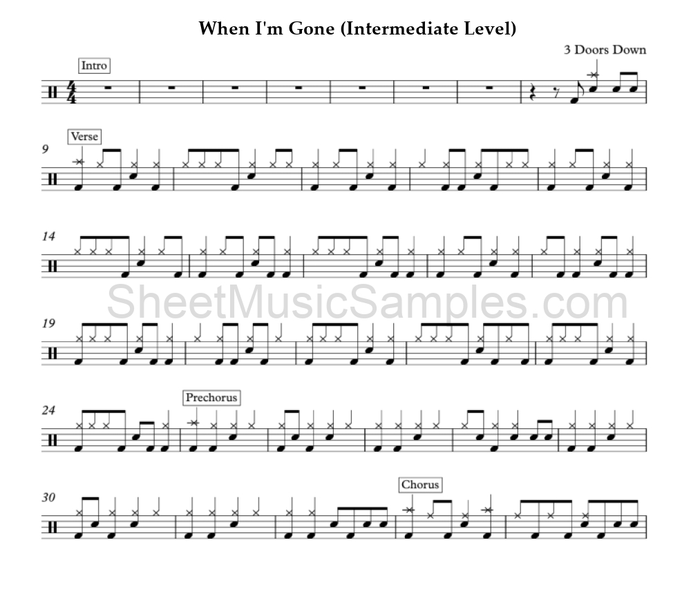 When I'm Gone (Intermediate Level)