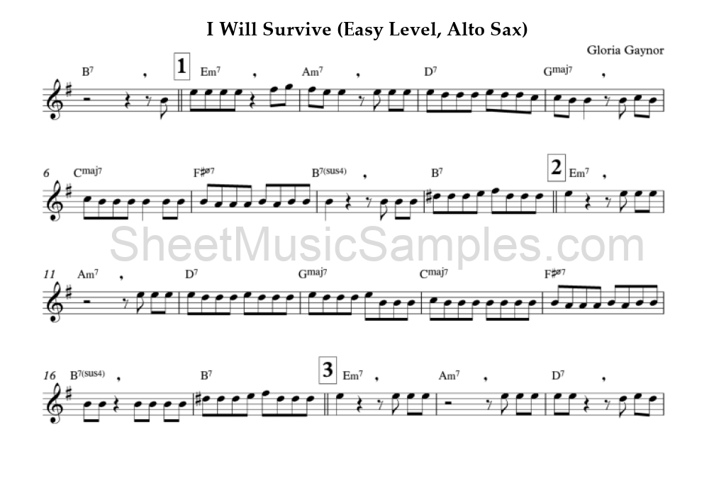 I Will Survive (Easy Level, Alto Sax)