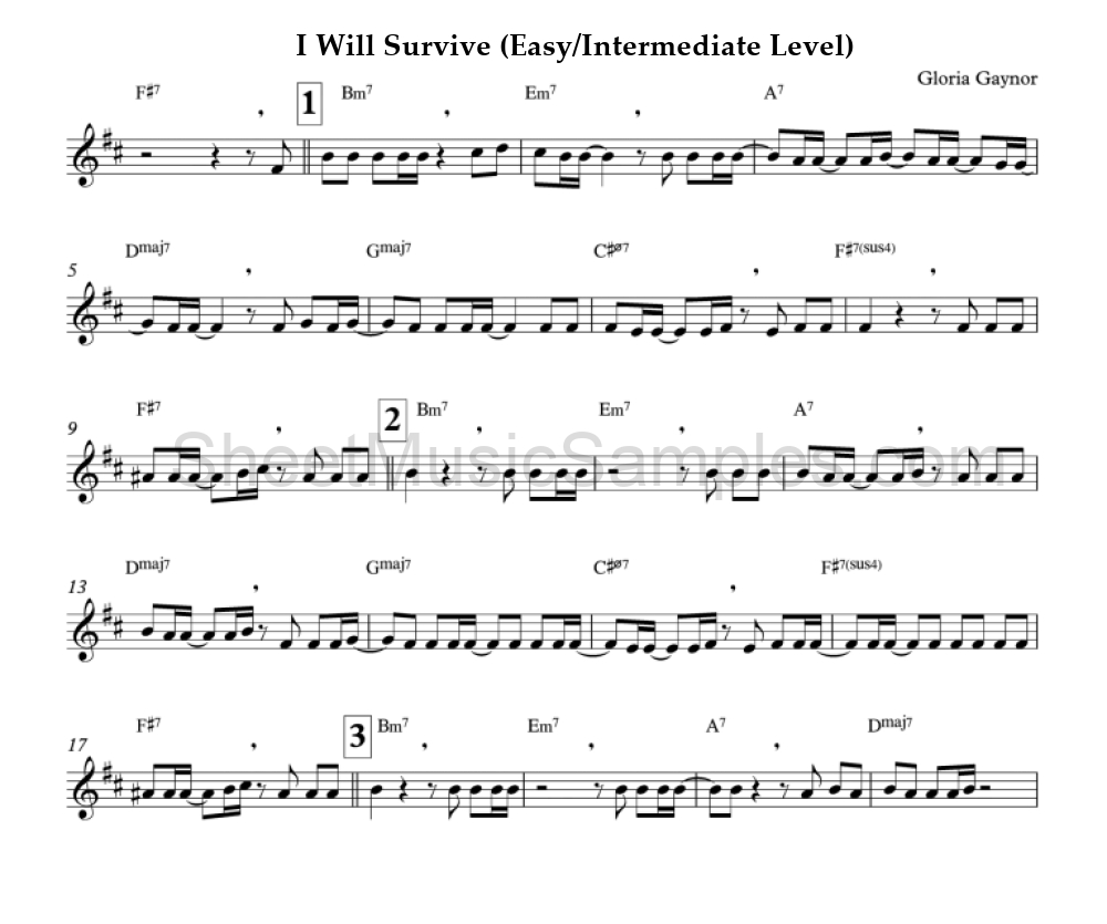 I Will Survive (Easy/Intermediate Level)