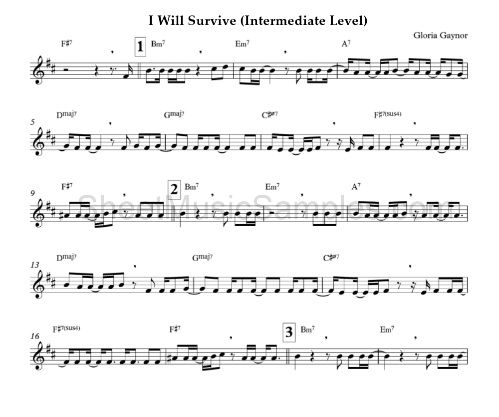 I Will Survive (Intermediate Level)