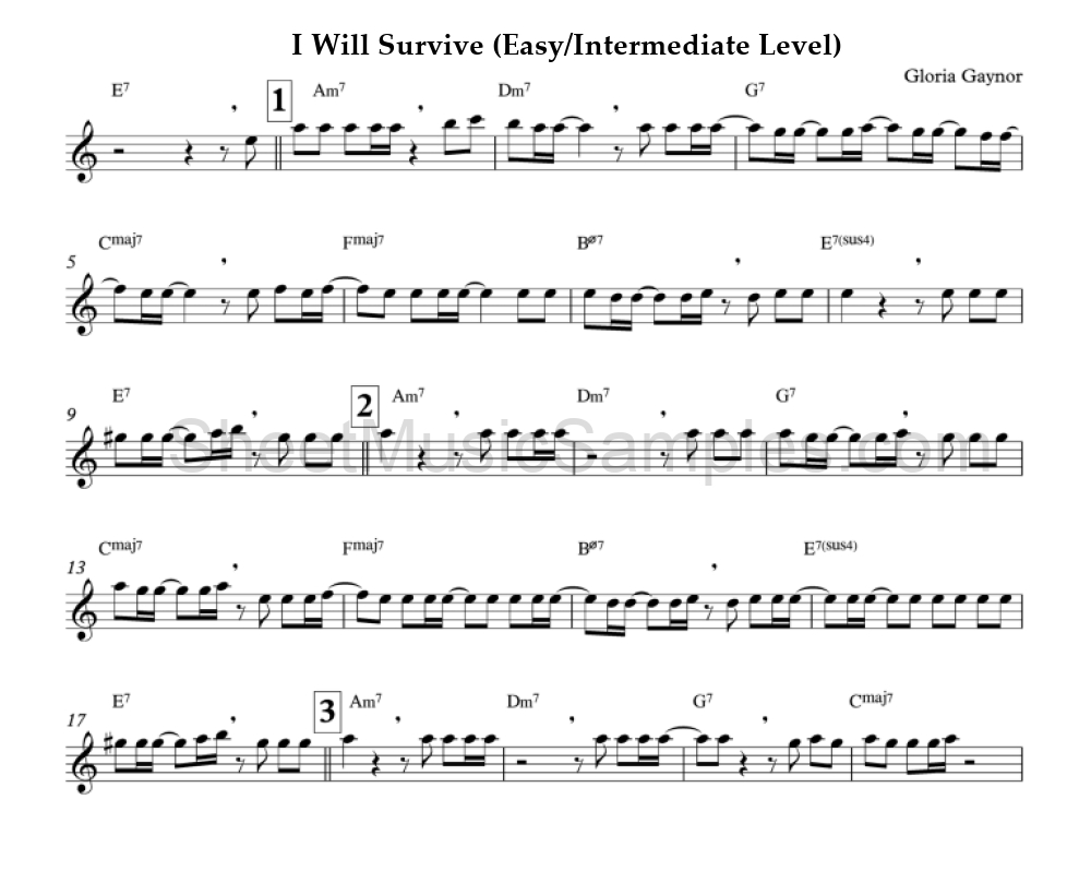 I Will Survive (Easy/Intermediate Level)