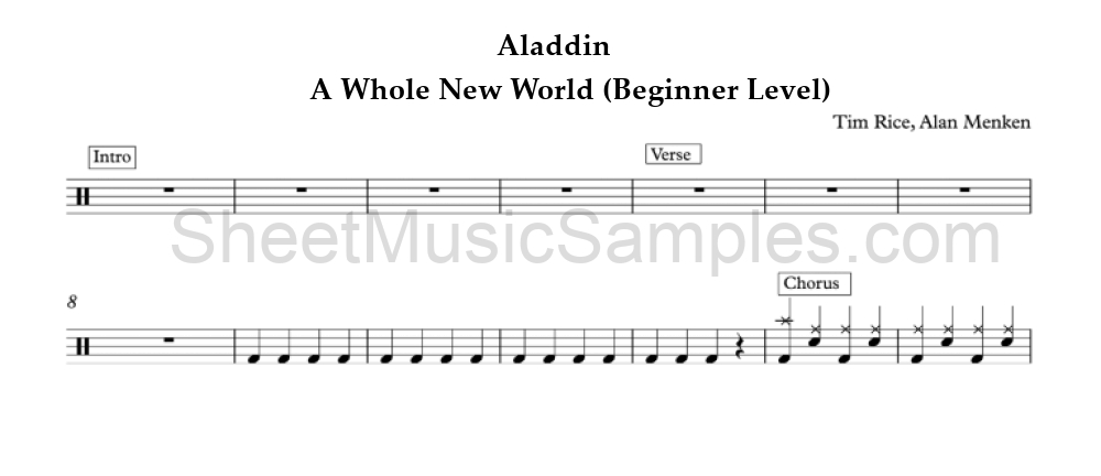 Aladdin - A Whole New World (Beginner Level)