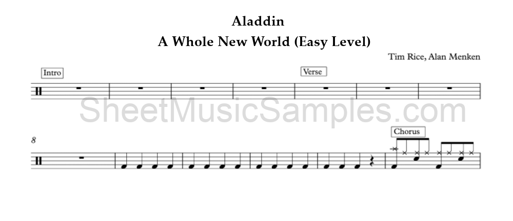 Aladdin - A Whole New World (Easy Level)