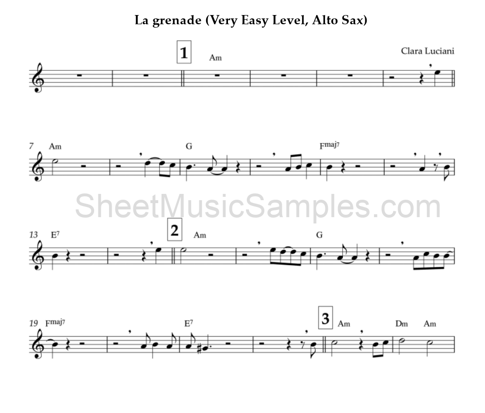 La grenade (Very Easy Level, Alto Sax)